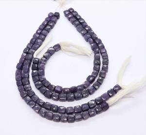Perles de Lepidolite Naturelle Facettées en Cube AAA, 7-8 MM, Perles Carrées 3D en Lepidolite, 8 Pouces, Perles en Vrac de Lepidolite Naturelle - Product Image 1