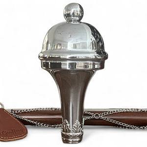 Bastón de tamborero con cabeza cromada grabada y varilla, tamaño personalizado - Product Image 1