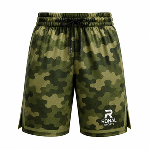Pantalones Cortos de Baloncesto para Hombre de Alto Rendimiento, 100% Poliéster Ligero, Secado Rápido, Estampado en Degradado, Diseño Sólido, para Equipo o Individual - Product Image 1