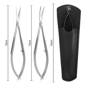 Ciseaux à sourcils de précision en acier inoxydable argenté, outil de beauté pour la mise en forme des sourcils, marque privée, par Bahasa Pro - Product Image 3