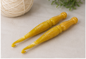 Resin <b>Crochet</b> <b>Hook</b> Set Handcrafted Knitting Needles Artistic Hand Painted Yarn Weaving Tools Custom Shape - Product Image 5