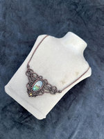 Collier en macramé fait main avec pendentif en labradorite, pierre chatoyante, cordon marron réglable, propriétés curatives