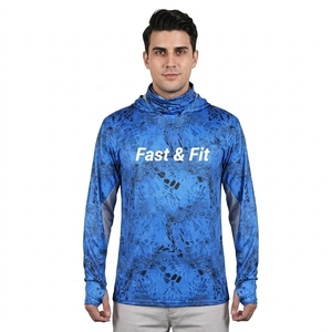 Vente en gros de sweats à capuche de pêche pour hommes, à manches longues, légers, respirants, à séchage rapide, avec sublimation de logo - Product Image 4