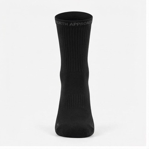 North Approach Crew <b>Socks</b> Black Breathable Running <b>Socks</b> for Adults Summer Season - Product Image 1
