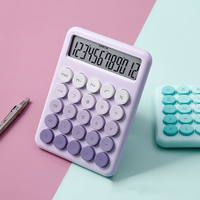 Calculatrice 12 bits colorée en gros mignon clavier mécanique silencieux apprendre bureau calculatrice de logo personnalisé