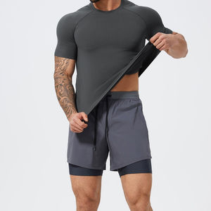 Fabricant de t-shirts de compression pour hommes, manches courtes, hauts de performance pour la gym - Product Image 6