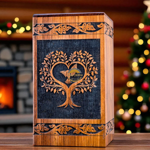 Handcrafted life <b>tree</b> heart urn & Natural Wood Cremation Urn Blue Epoxy Ashes Box Artistic Funeral Memorial Keepsake by AYAANS - Product Image 1