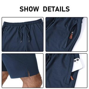 Shorts de sport pour hommes de haute qualité, 220 grammes, 75% coton, 25% polyester, respirants, séchage rapide, décontractés - Product Image 2