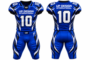 Custom American Football Uniform Set Mens <b>Padded</b> Jersey <b>Pants</b> Sublimation Sportswear Team Football Uniform Custom Blue Design - Product Image 3