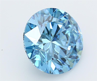 Magnífico Diamante de 1 Quilate, Color Azul, Corte Brillante Redondo, Diamante Suelto de Color Fantasía Raro para Diseño de Joyería de Alta Gama Personalizada