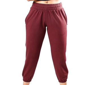 Women Solid High Waist <b>Yoga</b> <b>Pants</b> Knee Length Elastic Waist Breathable Spandex Cotton <b>Pockets</b> Simple Style - Product Image 4