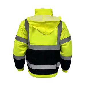 เสื้อแจ็คเก็ตบอมเบอร์แบบสะท้อนแสงราคาประหยัด ผ้าอ็อกซ์ฟอร์ดบุผ้านวม สำหรับงานที่ต้องการการมองเห็นสูง เหมาะสำหรับผู้ชาย - Product Image 2