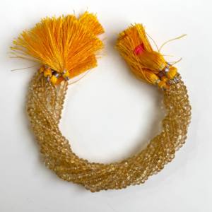 ลูกปัดซิทรินธรรมชาติทรงรอนเดลเหลี่ยมเพชรพลอย ขนาด 5-6 มม. สีเหลือง สำหรับทำเครื่องประดับ สร้อยคอ สร้อยข้อมือ จำนวนมาก - Product Image 1