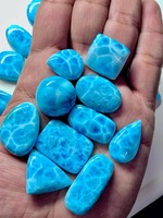 Larimar Azul Natural, Gema Suelta en Forma de Cabujón, Hecha a Mano, Certificada por IGI, 6mm, 2-5 Quilates, Opalescente, para Joyería