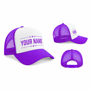 Casquette Trucker en Maille Personnalisée avec Impression de Nom, Ajustement Réglable, Unisexe, Décontractée, Printemps-Été, Design 5 Panneaux - Product Image 1
