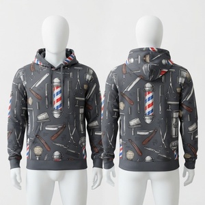 เสื้อฮู้ดบาร์เบอร์พรีเมียม 240 GSM โพลีเอสเตอร์ พิมพ์ลายแบบซับลิเมชั่น ผ้าฟลีซนุ่ม กันน้ำ กันลม ระบายอากาศได้ดี สำหรับผู้ชาย - Product Image 1