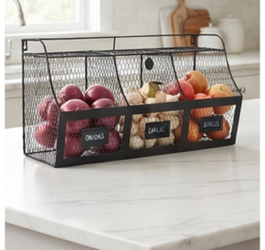Modern Wall Mounted Metal Wire Storage Basket <b>Rectangle</b> Multi-Purpose Neatening Organizer Stylish Home Organizer - Product Image 5