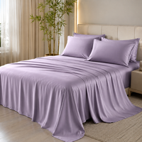 Parure de lit en bambou 300 TC Lavande Poussiéreuse – Drap de lit soyeux, doux, respirant et rafraîchissant |   Ensemble de literie pour hôtel, resort et maison, absorbant l'humidité