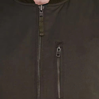 Blouson bomber OEM personnalisé pour homme, tricoté, coupe-vent, écologique, fin, séchage rapide, respirant, col montant, style uni et tendance