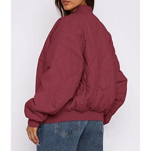 Lightweight Woven Quilted Custom <b>Womens</b> Bomber <b>Jackets</b> Winter Puffer Coat Pockets Stylish Outerwear Cold Weather Flight - Product Image 2