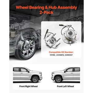 2 roulements de roue avant de luxe haut de gamme pour Cadillac Escalade Base Platinum 2020 et Chevrolet Suburban - Product Image 2