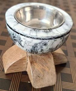 เตาเผาบาคูร์ไม้ขนาดเล็กแบบใหม่จาก SS CRAFT INDIA ทำจากเรซิ่นอีพ็อกซี่ สำหรับธูปอู๊ดแบบอาหรับ  พร้อมบรรจุภัณฑ์สีตามสั่ง ใช้สำหรับธูปในบ้าน - Product Image 3