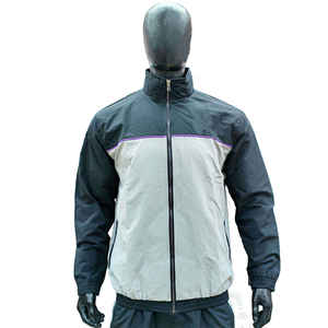 Conjunto Deportivo Transpirable para Hombre, Manga Larga, Bloques de Color, Cierre de Cremallera, Cuello Alto, Ropa de Otoño, Corte Regular - Product Image 3