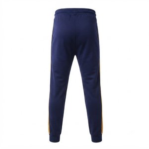 Survêtement pour homme bleu marine et jaune moutarde avec veste zippée à col montant et pantalon à cordon de serrage – Tenue décontractée pour l'automne - Product Image 6