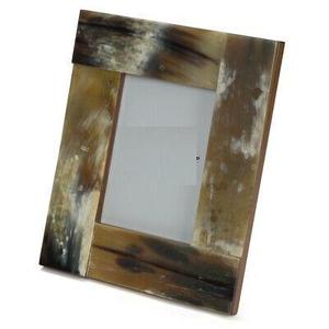 Cadre photo carré en corne de buffle véritable et résine, avec base métallique, pour décoration de table, durable, de qualité supérieure, en promotion - Product Image 1