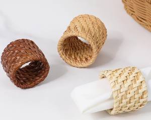 Anillo para servilletas de mimbre hecho a mano - Porta servilletas personalizado para mesa de comedor, regalos de San Valentín, regalos de inauguración de casa - Product Image 2