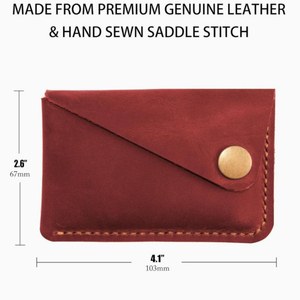 Minimalist Genuine Leather <b>Card</b> Holder Black Button Closure 4 Inch Slim Wallet for Credit <b>Cards</b> Leather <b>Card</b> Holder <b>Card</b> Holder - Product Image 5