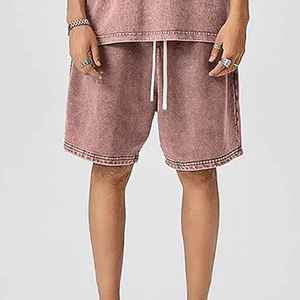 Short tie-dye de style américain de qualité supérieure pour hommes, 100 % coton, taille à cordon, short élégant. Créez votre marque avec nous. - Product Image 2