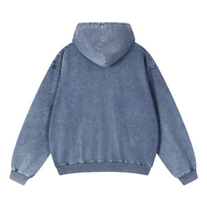 Sudaderas con capucha extragrandes para hombre, estilo holgado, sudadera con capucha de mezclilla para hombre, estilo con cremallera, sudaderas con capucha con lavado ácido para hombre, sudaderas estilo streetwear. - Product Image 2