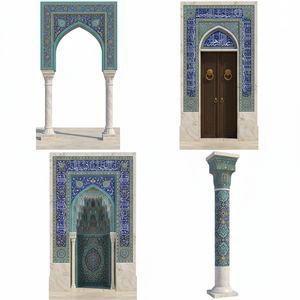 Architecture islamique en marbre, Mihrab, arche, pilier, arche de pilier - Product Image 1