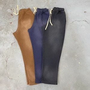 Wholesale Men Heavyweight Acid Wash Sweatpants Sun Faded Rhinestone <b>Oversized</b> <b>Jogger</b> Pants Streetwear Premium Quality - Product Image 6