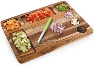 Tabla de Cortar de Bambú Natural con Asa, Ecológica, para Carne, Verduras y Frutas - Product Image 4