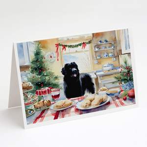 Newfoundland Lunatique A7 Biscuits de Noël Design Pack de 8 Cartes de Note Vierges avec Enveloppes 5x7 Cartes de Vœux de Taille - Product Image 1