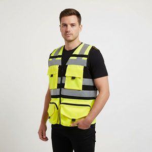 Chaleco de Seguridad Reflectante OEM, Clase 1 ANSI, Impermeable, con Luz LED Intermitente, Alta Visibilidad, Bolsillos Delanteros de Malla, Personalizable para Hombre - Product Image 3