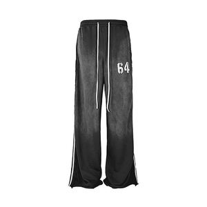 Oversized Wide Leg Sweatpants and Zip up Hoodie Set Faded Acid Washed <b>Tracksuit</b> - Product Image 1