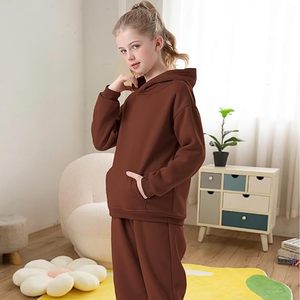 Fashion Kids Winter Tracksuit Set Hoodie Jogger Pants Unisex Sportswear Toddler Warm Fleece Corduroy Customized Windproof Quick - Product Image 3