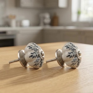 Modern Indian Beautiful <b>Ceramic</b> Melon Shape Eco-Friendly <b>Knobs</b> Pulls for <b>Drawers</b> Cabinets Wardrobes Dressers Bathrooms-CK 475 - Product Image 2