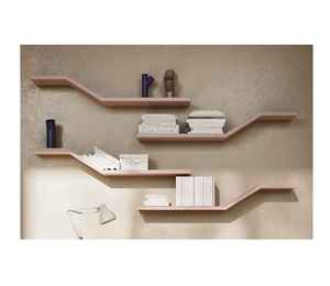 Symmetric Cross Wooden <b>Floating</b> Shelf <b>Wall</b> Mount Intersecting Rectangular Multi Tier Square Shadow Box Display Rack <b>Unit</b> - Product Image 3