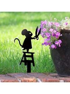 Adornos rústicos de hierro para jardín de Halloween, para paisajismo de patios traseros, que añaden un estilo vintage de terror y una durabilidad duradera para exteriores. - Product Image 3