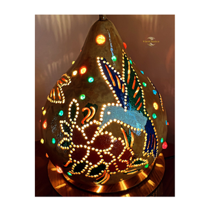 Lámparas de calabaza hechas a mano, iluminación ecológica natural, decoración artesanal hecha con calabaza seca para un estilo artístico en el hogar. - Product Image 2