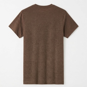 T-shirt uni tricoté à manches courtes et col rond 100 % coton, impression en relief sur le devant, style chinois, coupe ample, respirant, anti-boulochage - Product Image 2