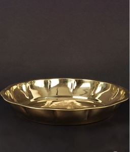 Bol rituel en cuivre à motif floral, artisanat métallique décoratif avec thème fruité, style zen asiatique - Product Image 1