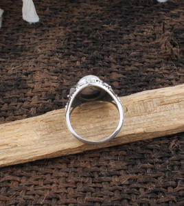 Bague Solitaire Classique Bohème Faite à la Main en Argent Sterling 925 avec Opale Dendritique Taille Brillant Sertie Clos, Idéale pour Mariage et Fêtes - Product Image 4