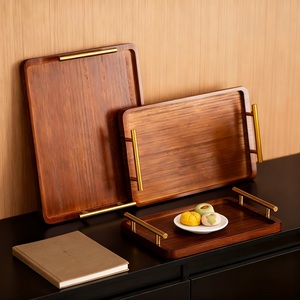 Plateau de rangement et de service élégant avec poignées dorées, design spacieux, idéal pour le vin, les collations, les fêtes, les cadeaux et la décoration intérieure - Product Image 3