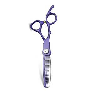 Barbers Stainless Steel Blade Hair <b>Thinning</b> Scissors Comfortable Use Straight-Shaped Beauty Tool with Removable Finger <b>Rings</b> - Product Image 5