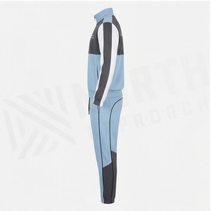 Conjunto de yoga de 2 piezas North Approach con cremallera frontal completa, bloques de color y forro polar, ropa deportiva - Product Image 3